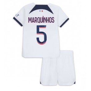 Paris Saint-Germain Marquinhos #5 Bortaställ Barn 2023-24 Kortärmad (+ Korta byxor)